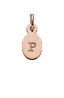 KA Oval Letter P,18K Rose Gold Vermeil